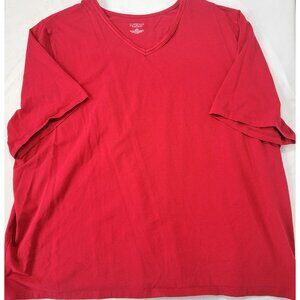 Catherines Red Suprema Women's Short Sleeve Shirt Top V-Neck Size 3X Stretchy